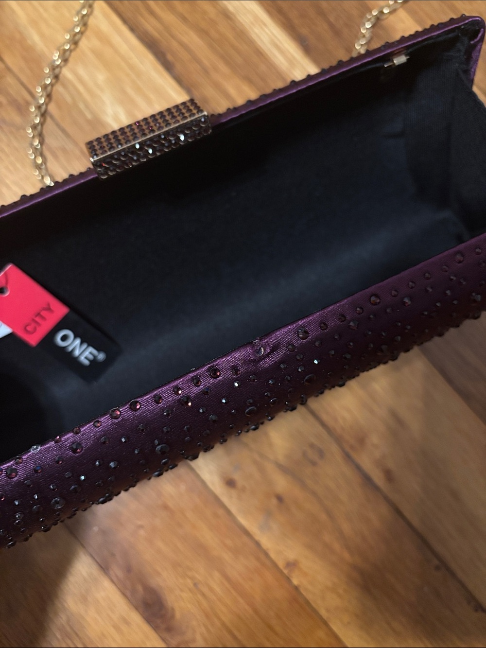 Purple Clutch Crossbody Evening Purse Bag - Picture 4 of 8